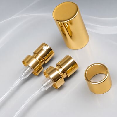 پمپ اسپری عطر آلومینیوم لوکس با کلاه تزئینی 21 میلی متری طلا برای بسته بندی عطر برتر